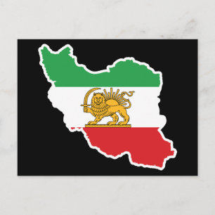 Historische kaart van Iran met Leeuw- en Zonnevlag