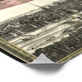 Historische kaart van Londen, Engeland (1740) Poster (Hoek)