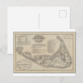 Historische kaart van Nantucket Briefkaart (Voorkant / Achterkant)