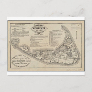 Historische kaart van Nantucket Briefkaart