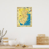 Historische kaart van New Jersey Poster (Keuken)