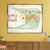 Historische kaart van New York City (1664) Canvas Afdruk (Insitu (Woonkamer))