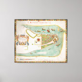 Historische kaart van New York City (1664) Canvas Afdruk (Voorkant)