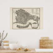 Historische kaart van Venetië, Italië (1763) Poster (Keuken)