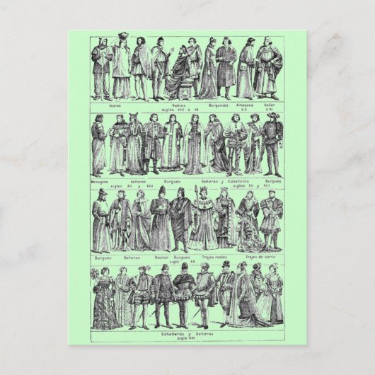 Historische kostuums briefkaart (Voorkant)
