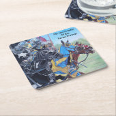 Historische kunst Middeleeuwse ridders Jousting op Kartonnen Onderzetters (Schuin)