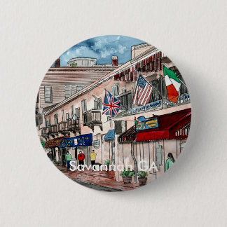 historische kunst van de Cityscape architectuur, S Ronde Button 5,7 Cm