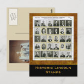 Historische kunstfoto's van Lincoln Stamps Briefkaart (Voorkant / Achterkant)
