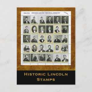 Historische kunstfoto's van Lincoln Stamps Briefkaart