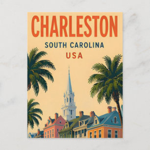 Historische kuststad Charleston South Carolina 🏛 Briefkaart