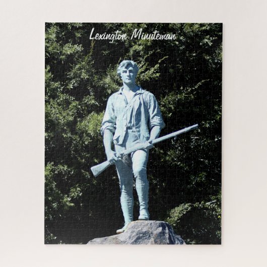 Historische Lexington Minuteman-standbeeld legpuzz Legpuzzel (Verticaal)