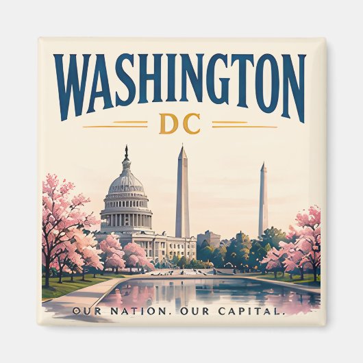 Historische luchtlijn van Washington DC Magneet (Voorkant)