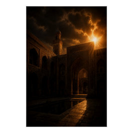 Historische Madrasa-binnenplaats poster