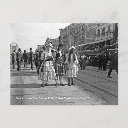 Historische Mardi Gras New Orleans Foto Briefkaart (Voorkant)