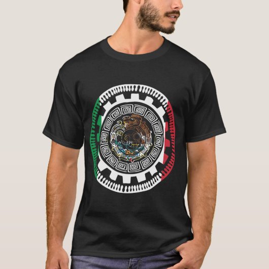 Historische Mexicaanse Aztec Mexico Maya Calendar T-shirt (Voorkant)