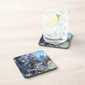 historische middeleeuwse ridders over paarden bier onderzetter (Rechterzijde)