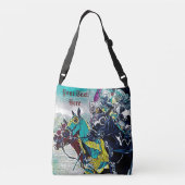 historische middeleeuwse ridders over paarden crossbody tas (Achterkant)