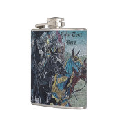 historische middeleeuwse ridders over paarden heupfles (Links)