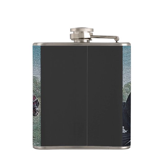 historische middeleeuwse ridders over paarden heupfles (Achterkant)