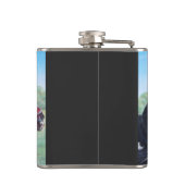 historische middeleeuwse ridders over paarden heupfles (Achterkant)