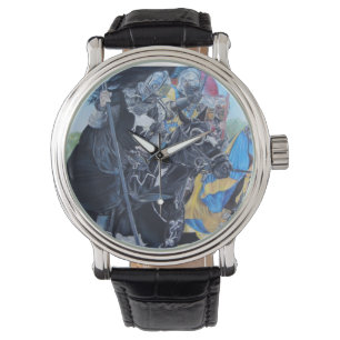 historische middeleeuwse ridders over paarden horloge