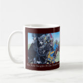 historische middeleeuwse ridders over paarden koffiemok (Links)