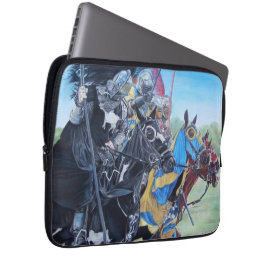 historische middeleeuwse ridders over paarden laptop sleeve