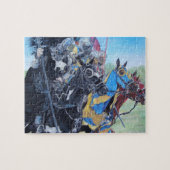 historische middeleeuwse ridders over paarden legpuzzel (Horizontaal)