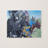 historische middeleeuwse ridders over paarden legpuzzel (Horizontaal)