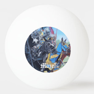 historische middeleeuwse ridders over paarden pingpongbal