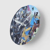 historische middeleeuwse ridders over paarden ronde klok (Hoek)