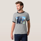 historische middeleeuwse ridders over paarden t-shirt (Voorkant volledig)