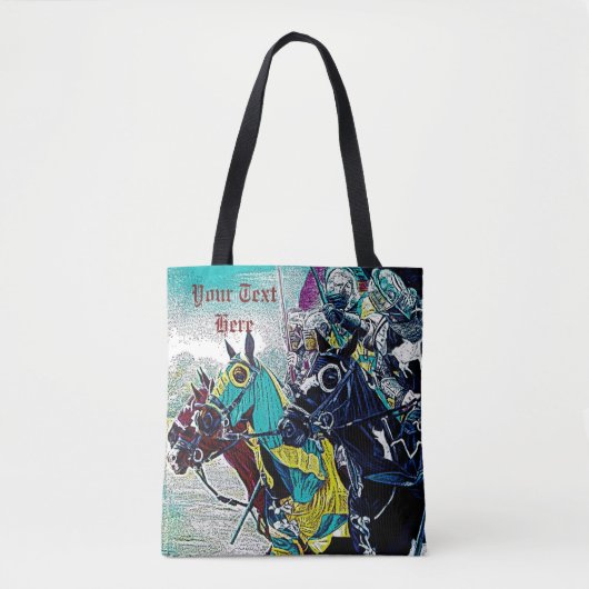 historische middeleeuwse ridders over paarden tote bag (Voorkant)