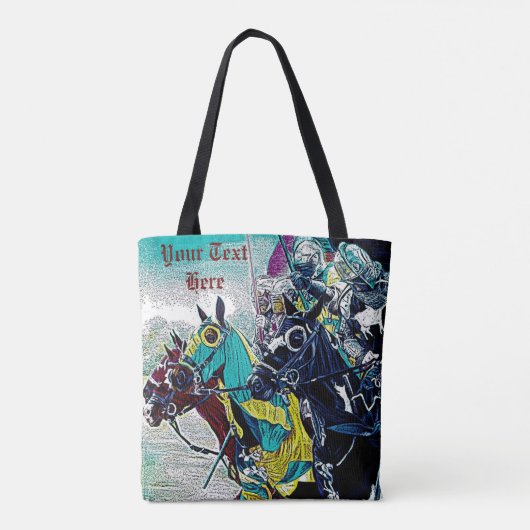historische middeleeuwse ridders over paarden tote bag (Achterkant)