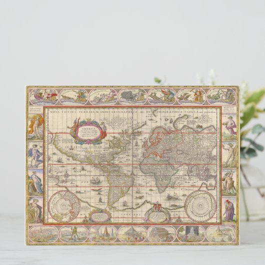 Historische middeleeuwse Wereldkaart (door Willem  (Staand voorkant)