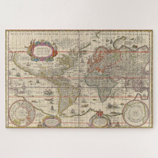 Historische middeleeuwse Wereldkaart (door Willem  Legpuzzel (Horizontaal)