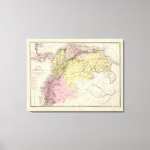 Historische militaire kaarten van Venezuela Canvas Afdruk