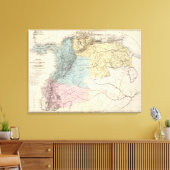 Historische militaire kaarten van Venezuela Canvas Afdruk (Insitu (Woonkamer))
