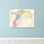Historische militaire kaarten van Venezuela Canvas Afdruk (Insitu (Houten vloer))