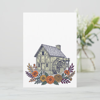 Historische Molen Met Herfstbloemen