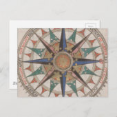 Historische Nautical Compass (1543) Briefkaart (Voorkant / Achterkant)