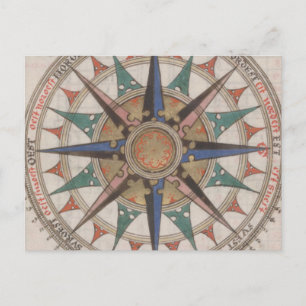 Historische Nautical Compass (1543) Briefkaart