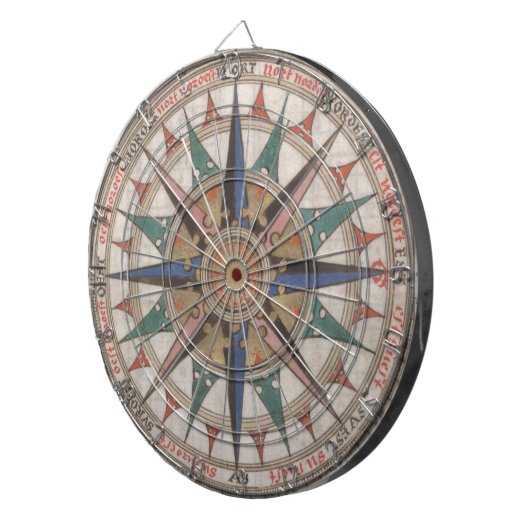 Historische Nautical Compass (1543) Dartbord (Voorkant Rechts)