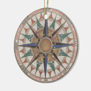 Historische Nautical Compass (1543) Keramisch Ornament
