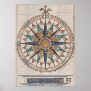 Historische Nautical Compass (1543) Poster
