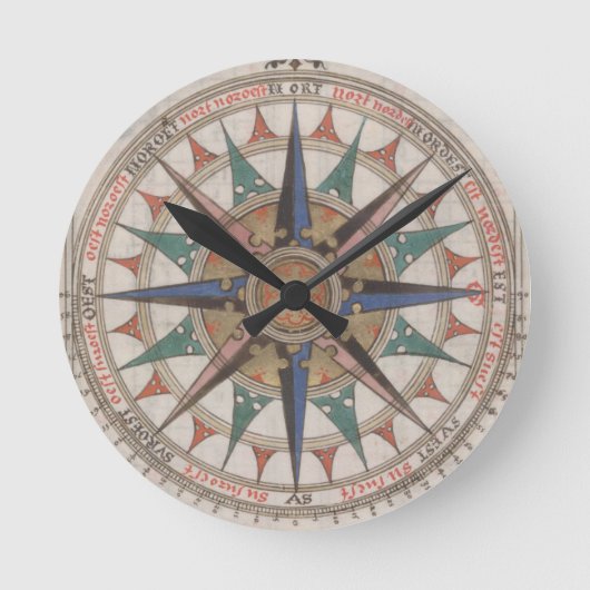 Historische Nautical Compass (1543) Ronde Klok (Voorkant)