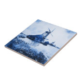 Historische Nederlandse Mill Waterverf Delft Blue  Tegeltje (Zijkant)