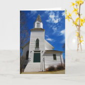 "Historische Ness Church" Pasen Kaart (Gele Bloem)