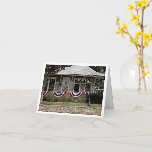 Historische Norcross Ga: Train Depot 3 juli Kaart (Gele Bloem)