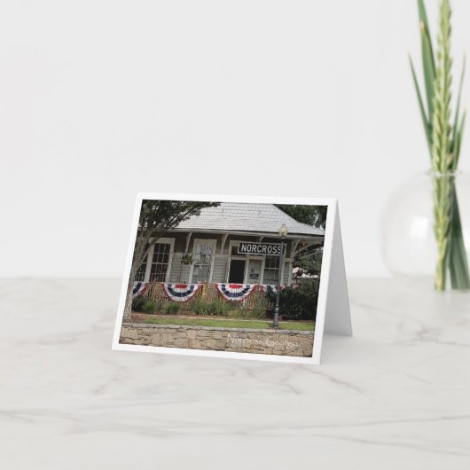 Historische Norcross Ga: Train Depot 3 juli Kaart (Voorkant)